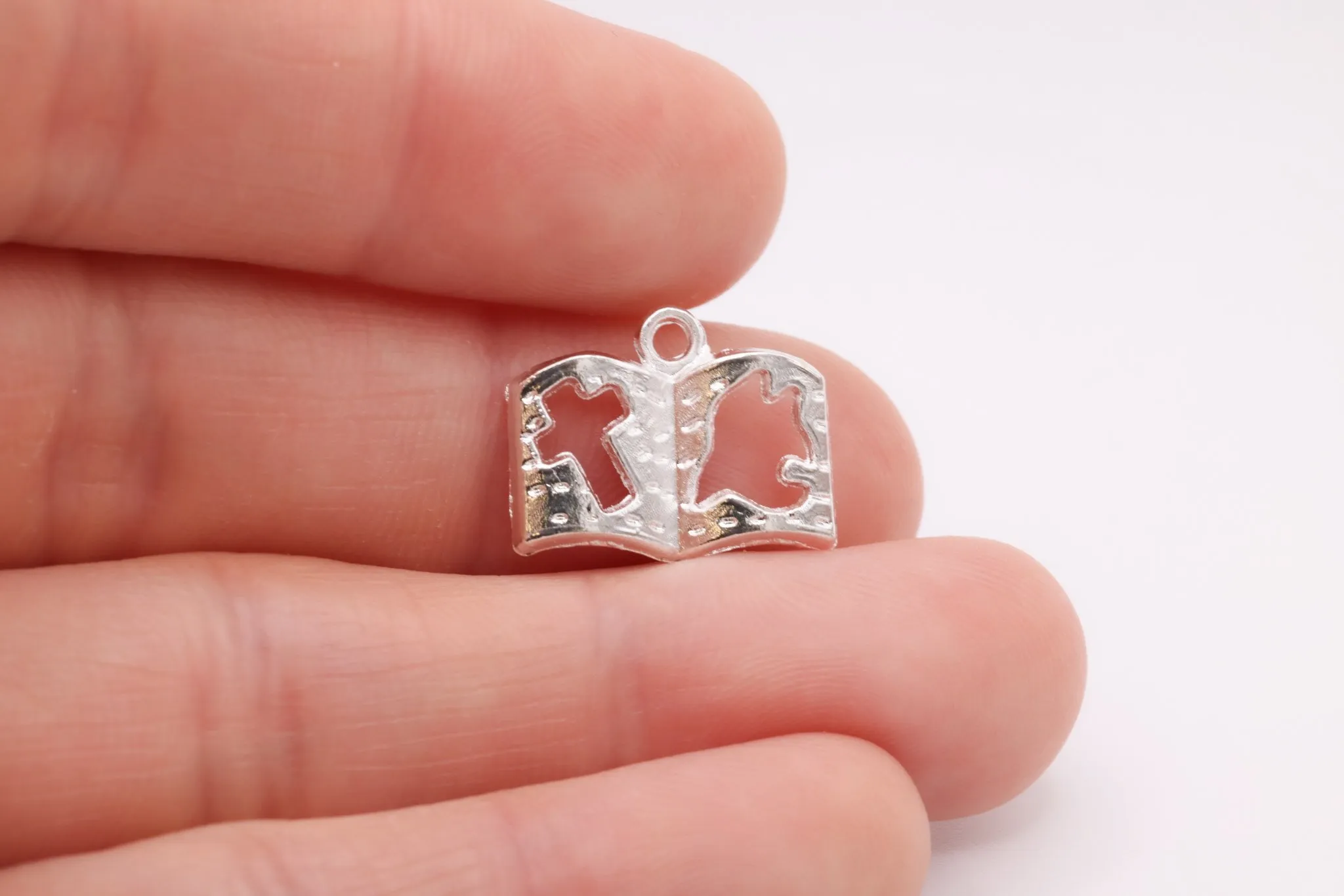 Bible with Cross and Dove Charm, 925 Sterling Silver, 669