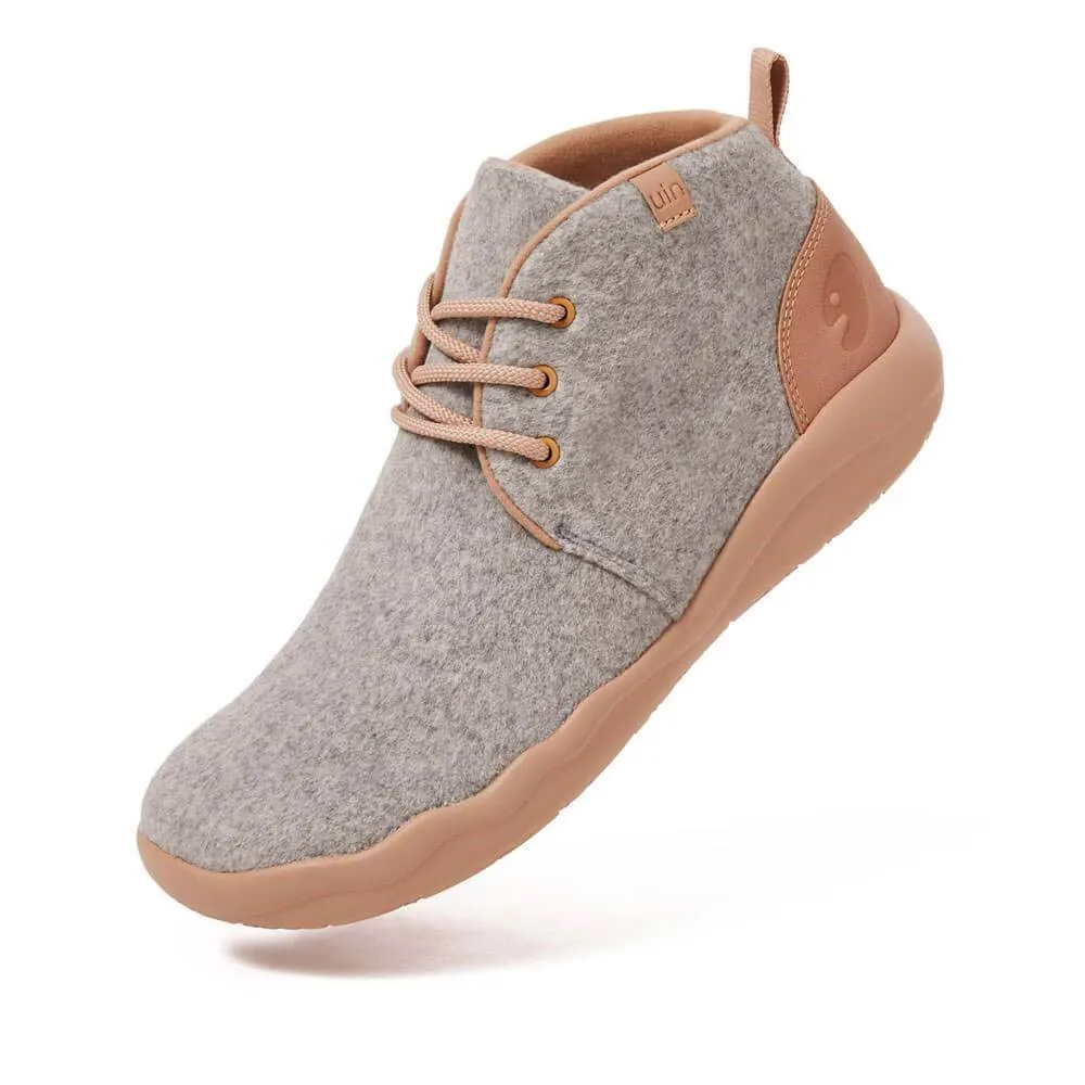 Bilbao Light Grey Wool Lace-up Boots Men