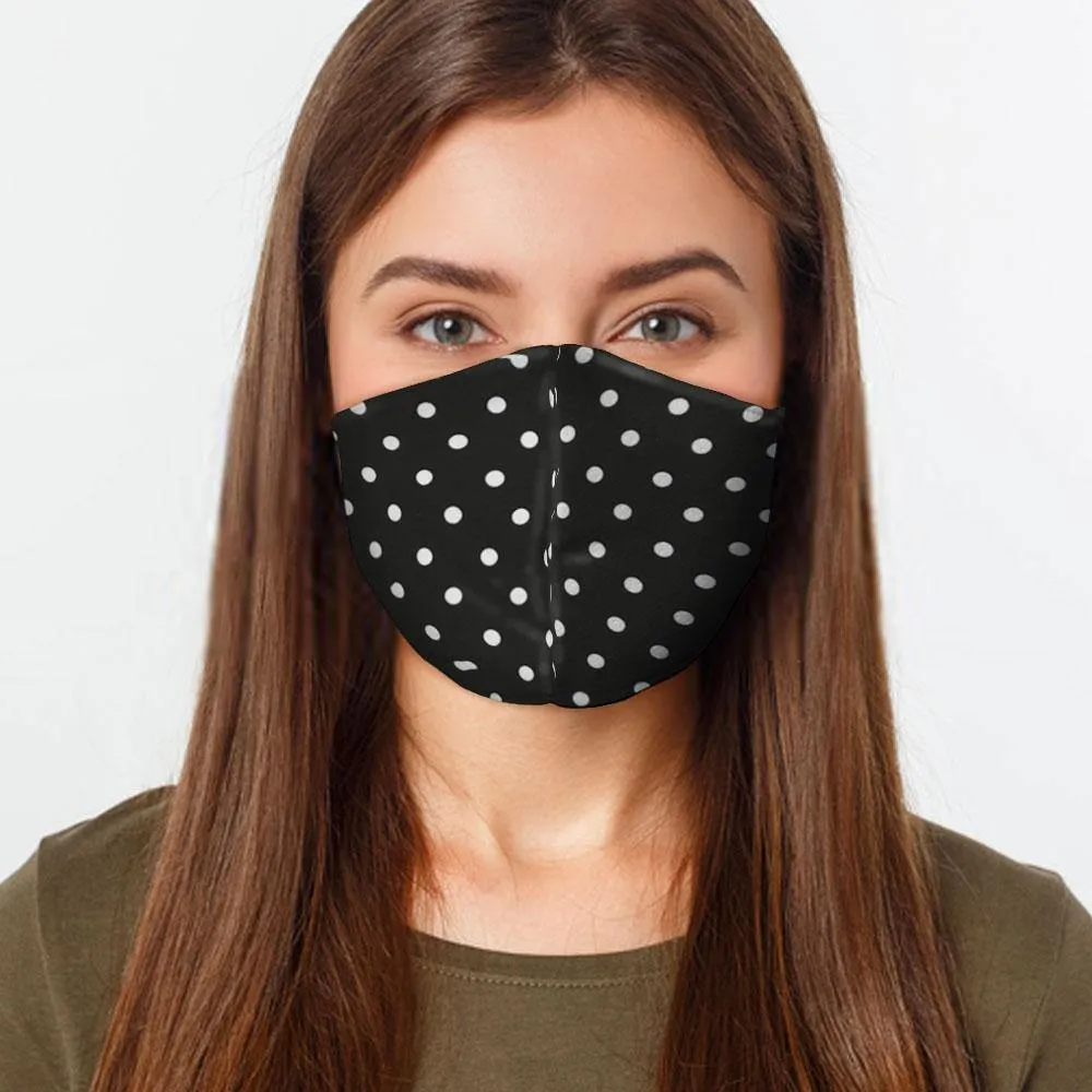 Black and White Polka Dot Face Cover