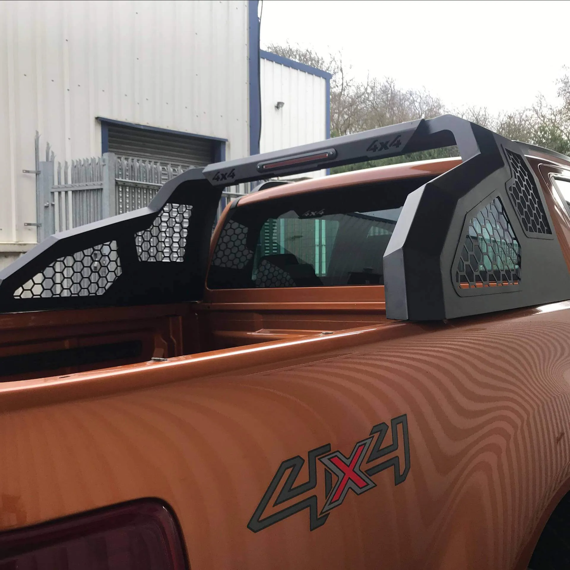 Black Side Mesh Roll Sports Bar for the Ford Ranger 2012 