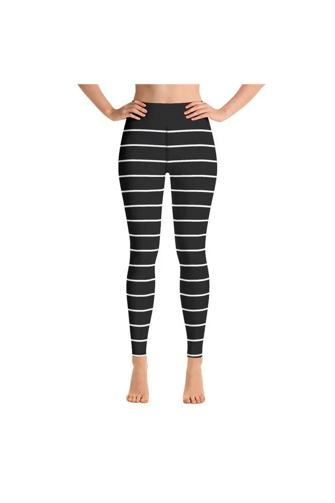 Black Striped Yoga Leggings