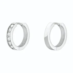 BLAK - Rosefield Crystal Hoops - Silver