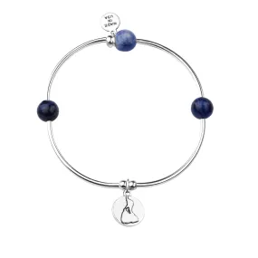 Block Island | Bangle Charm Bracelet | Sodalite - Inner Peace