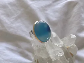 Blue Chalcedony Adjustable Ring - Reg. Oval