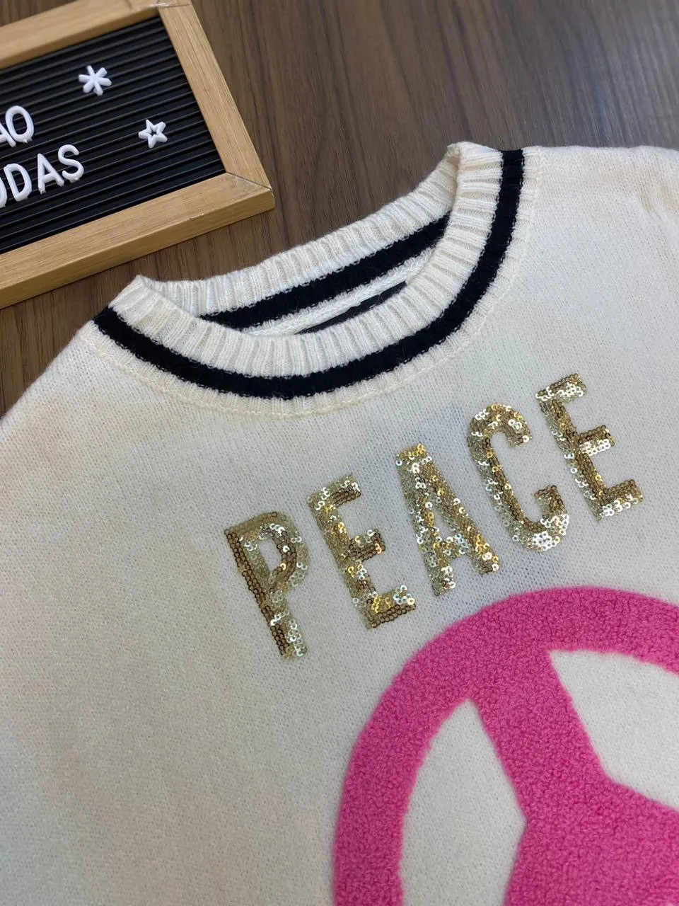 Blusa Manga Longa Peace Love 98542  (14/E)