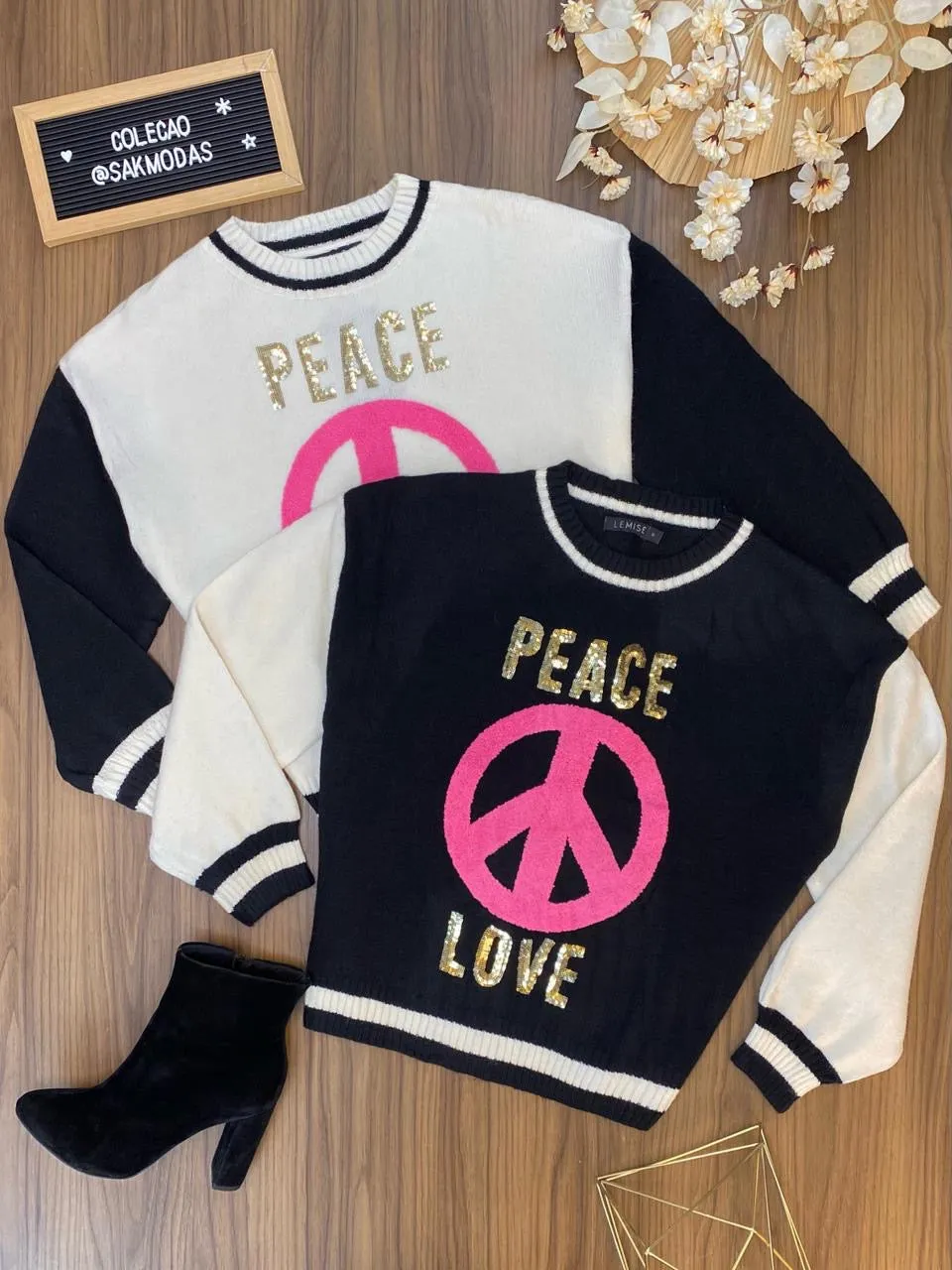 Blusa Manga Longa Peace Love 98542  (14/E)