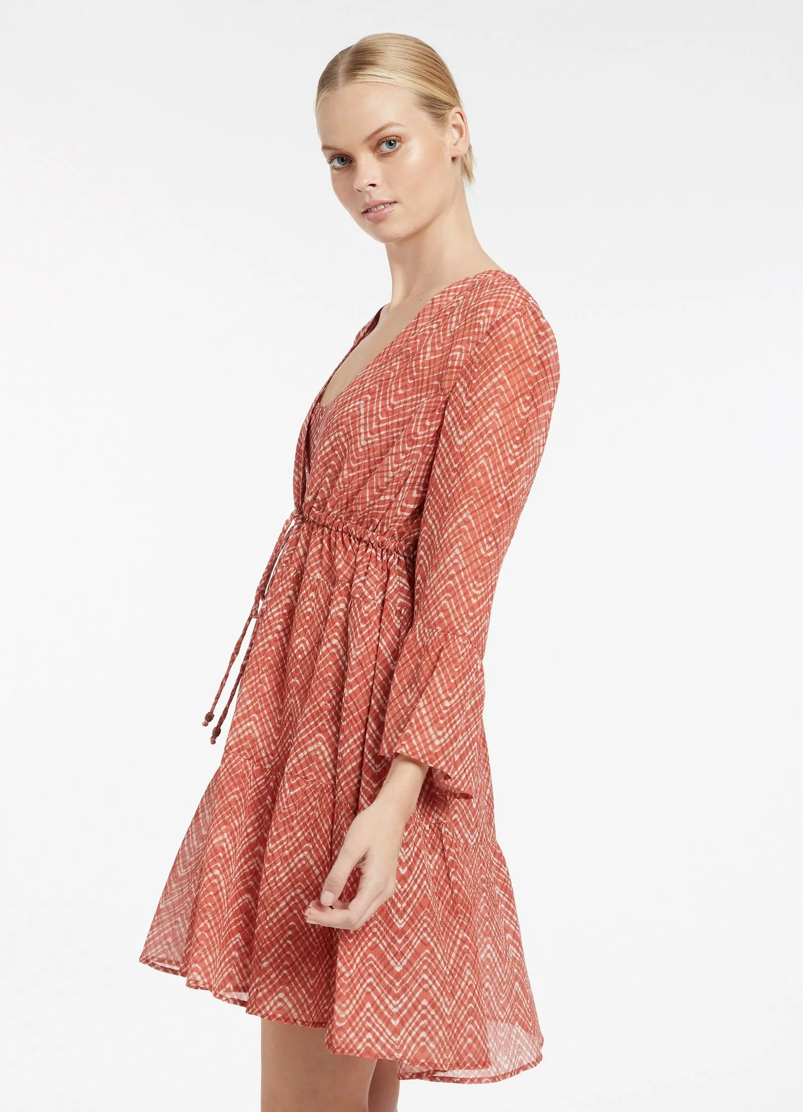 Bonita Tiered Cover Up Kaftan - Maple