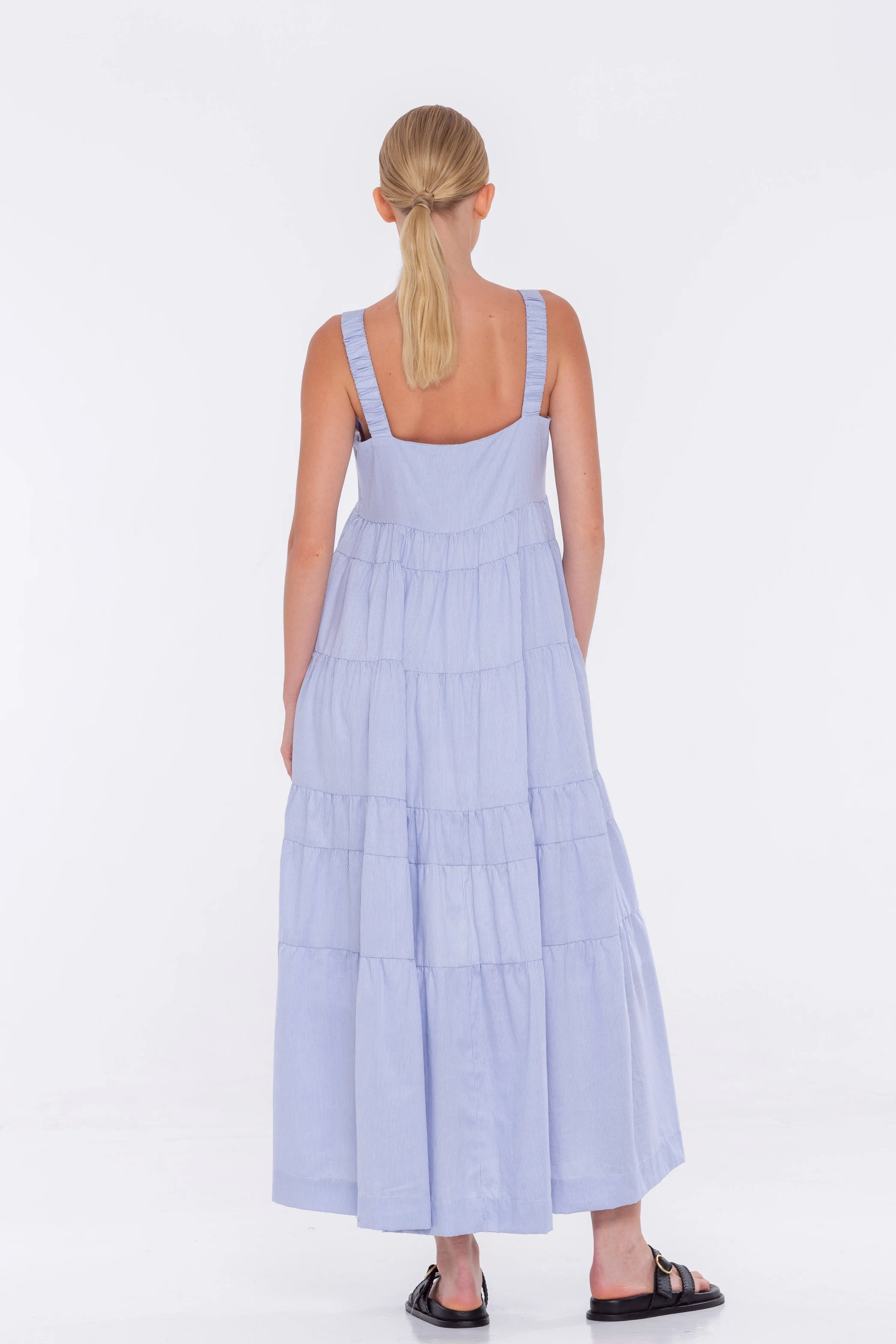 Bonny Dress - Blue/White