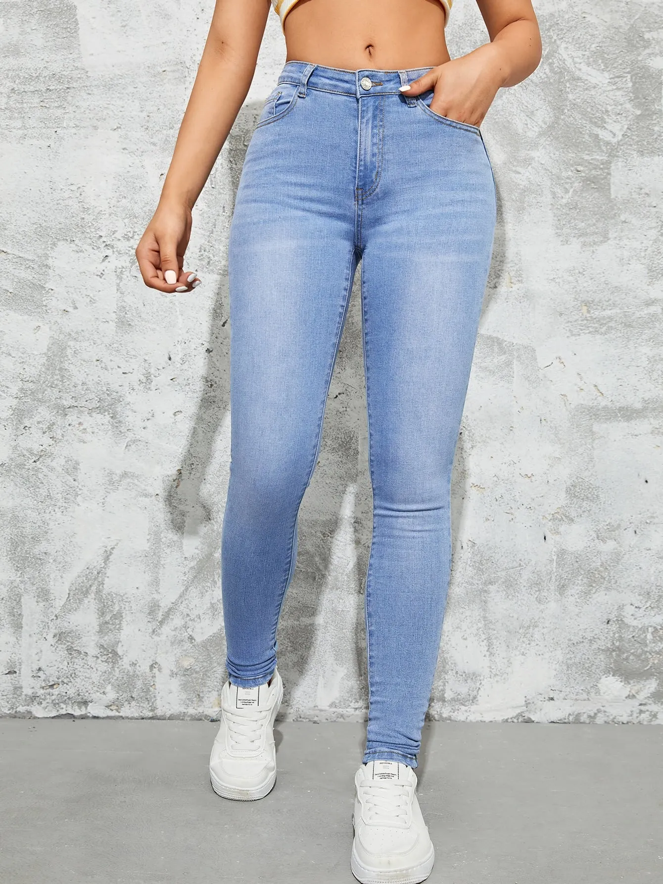 Button Fly Low Rise Skinny Jeans