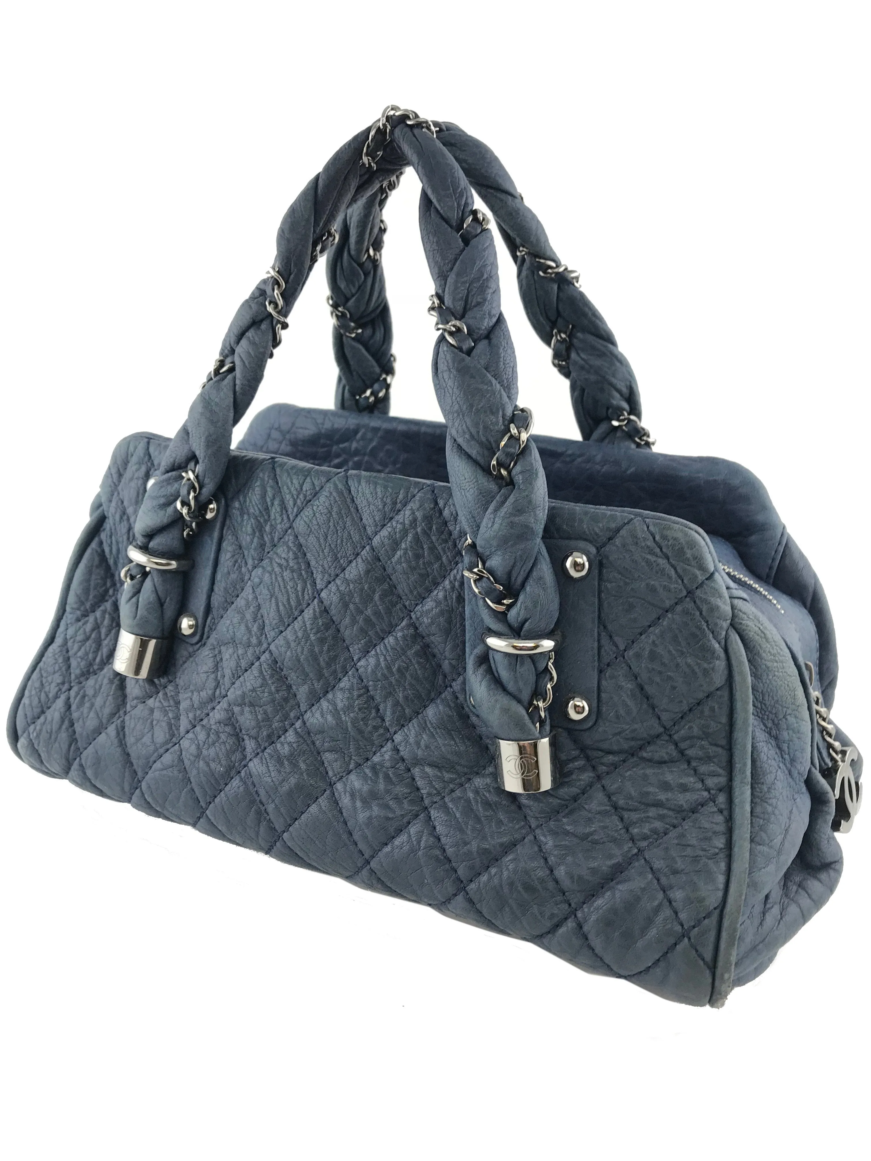 Chanel Quilted Lambskin Lady Braid Satchel Bag