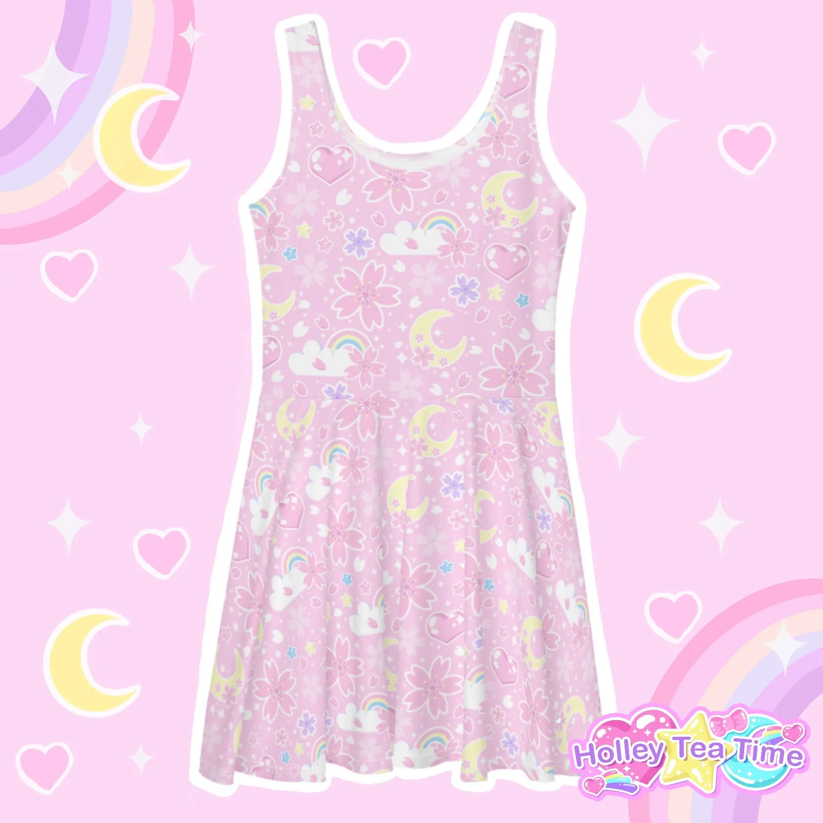 Cherry Blossom Dreams Pink Skater Dress