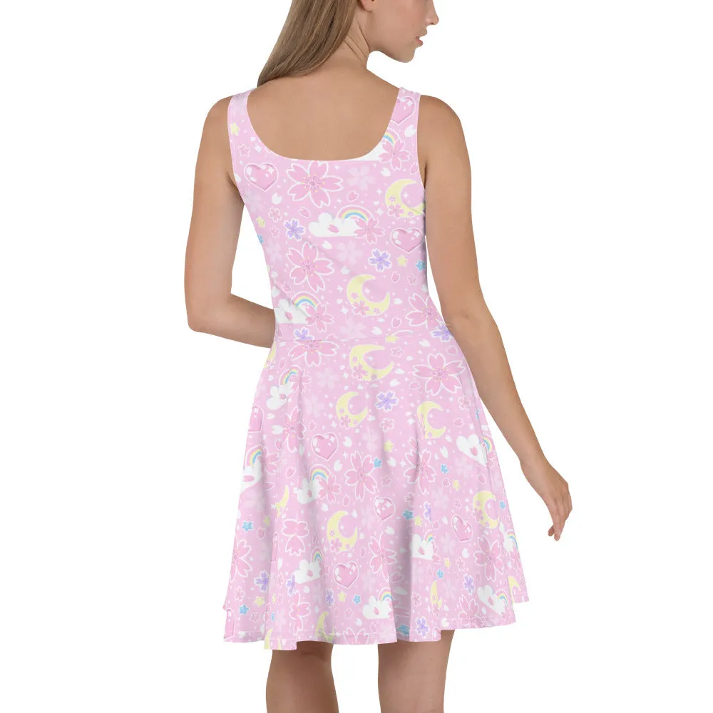 Cherry Blossom Dreams Pink Skater Dress