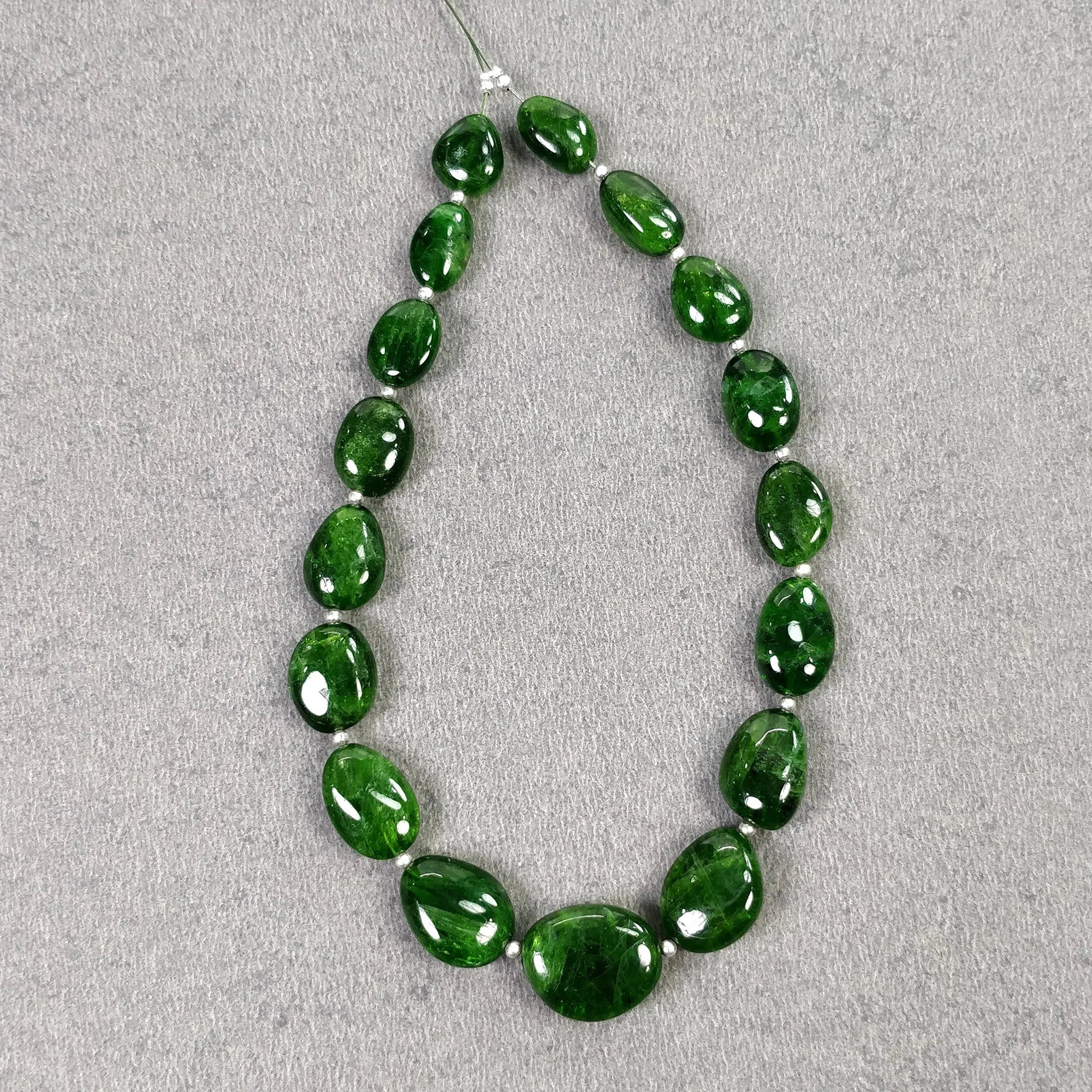 CHROME DIOPSIDE Gemstone Loose Beads : 70.20cts Natural Green Diopside Uneven Plain Nuggets 8.5*7.5mm - 13*11mm 8" (With Video)