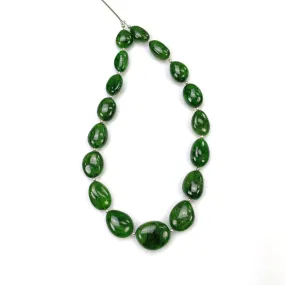 CHROME DIOPSIDE Gemstone Loose Beads : 70.20cts Natural Green Diopside Uneven Plain Nuggets 8.5*7.5mm - 13*11mm 8" (With Video)