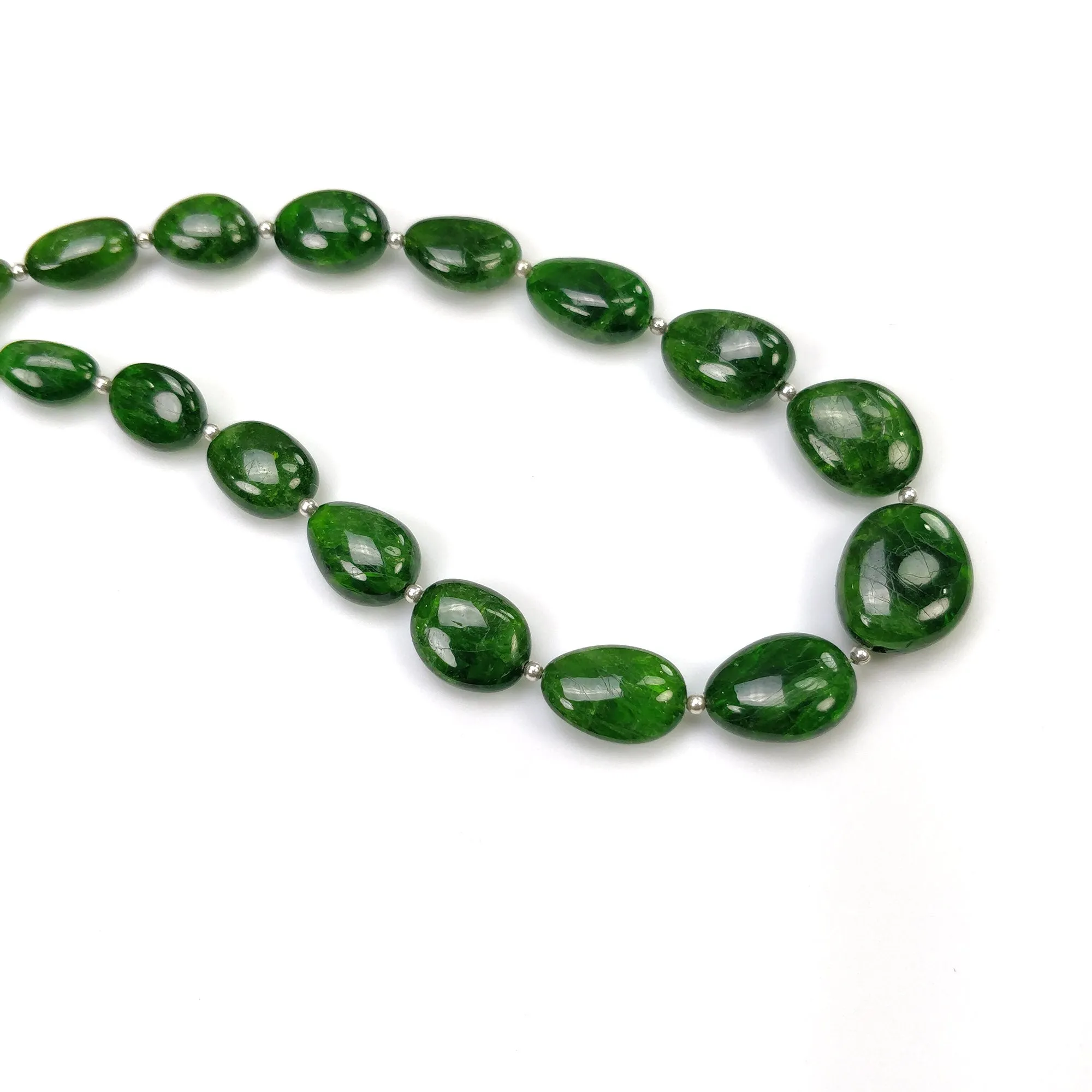 CHROME DIOPSIDE Gemstone Loose Beads : 70.20cts Natural Green Diopside Uneven Plain Nuggets 8.5*7.5mm - 13*11mm 8" (With Video)