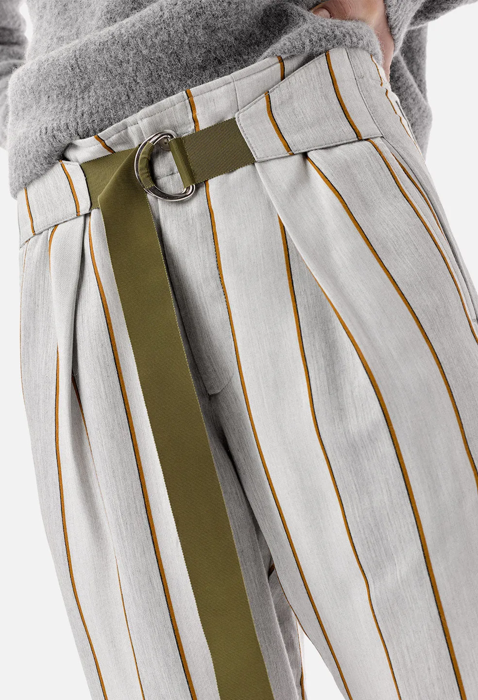 Claire Wrap Pants / Grey x Ivory