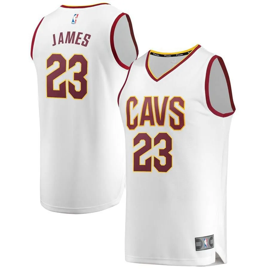 Cleveland Cavaliers LeBron James Fanatics Branded Replica Fast Break Association Jersey Kids - White | Ireland C4888H1