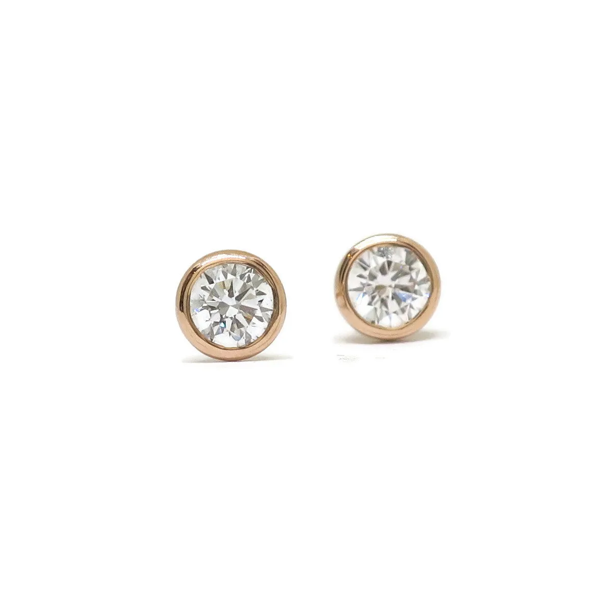 Cocktail Studs- Reclaimed Diamonds & 14k Rose Gold