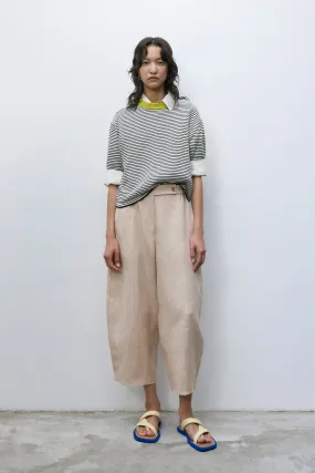 Cordera - Melange Linen Curved Pants