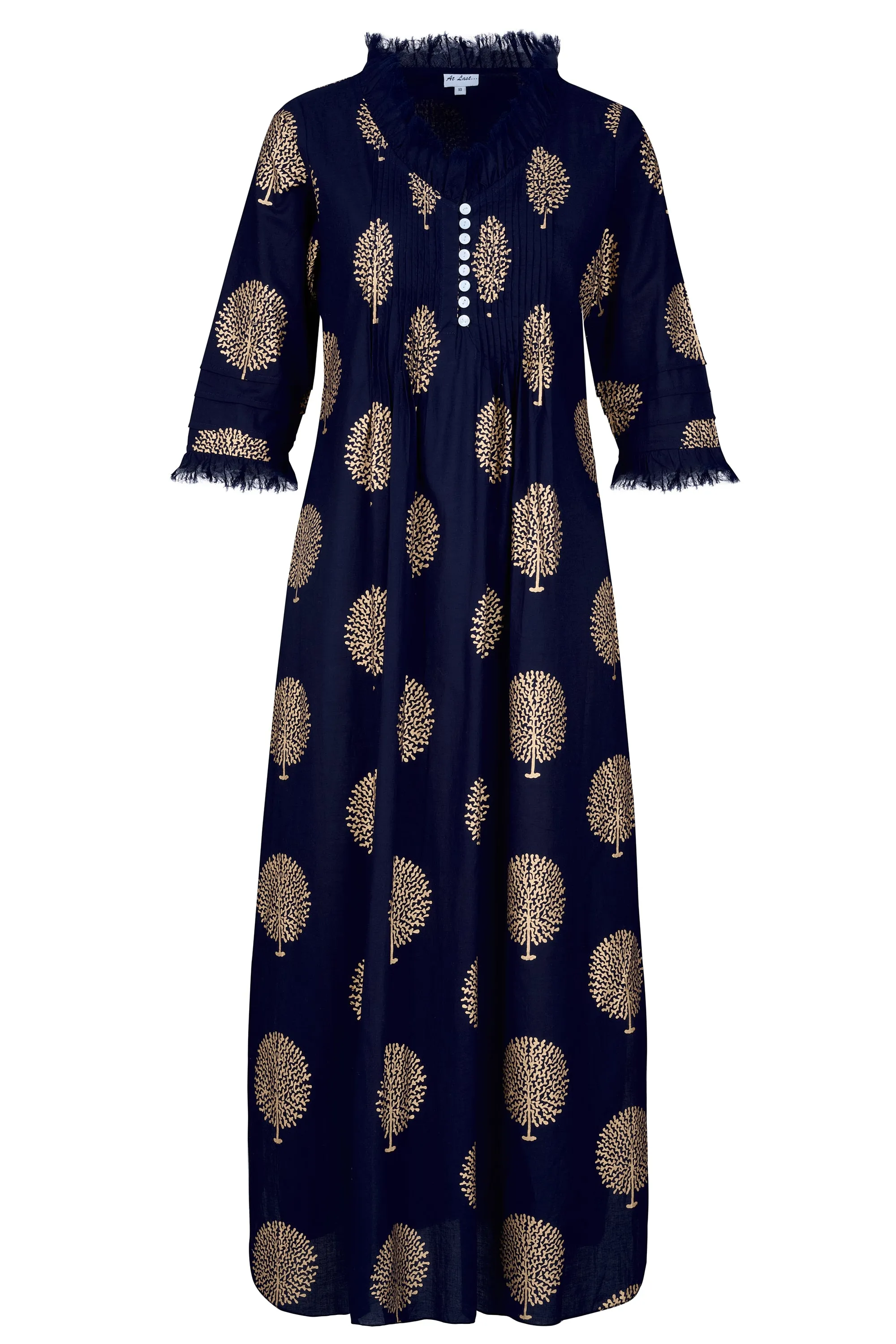 Cotton Annabel Maxi Dress in French Navy