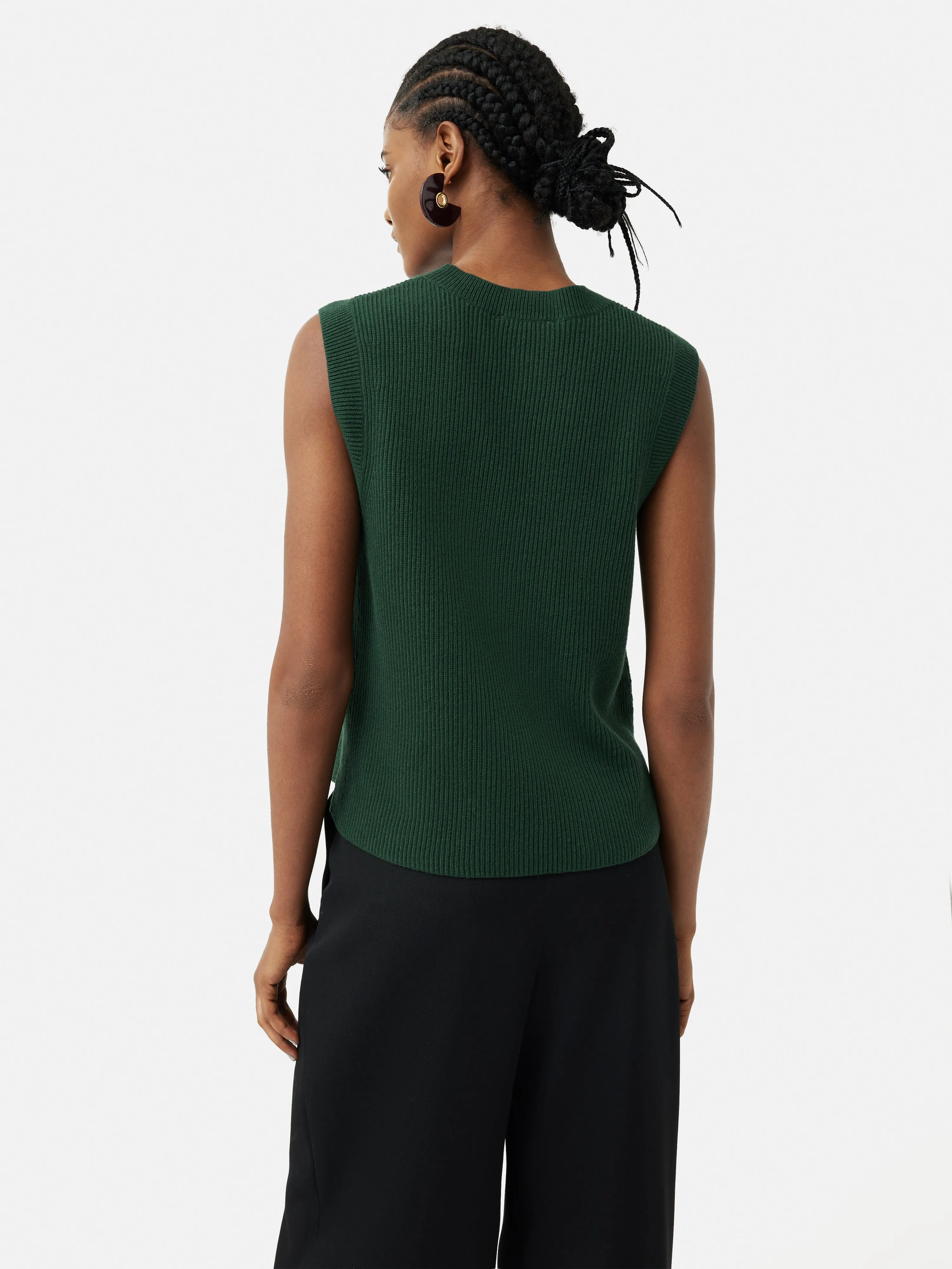 Cotton Blend Crew Tank | Forest Green