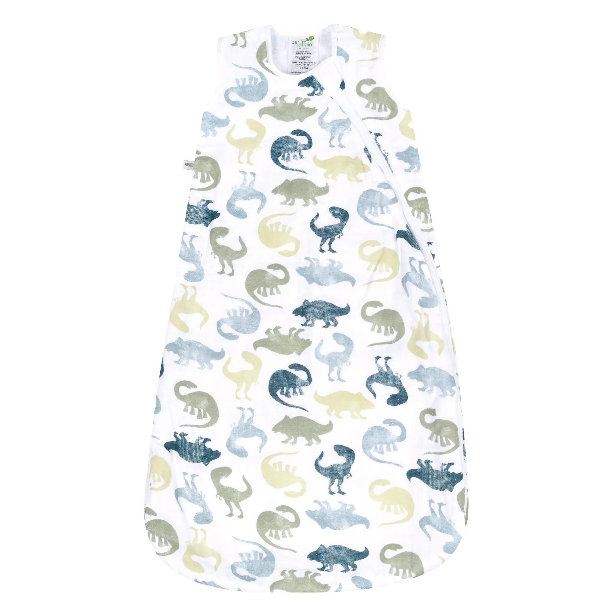 Cotton muslin sleep sack - Brachiosaurus  (0.7 tog)