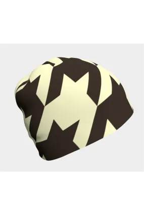 Cream and Cocoa Houndstooth Beanie