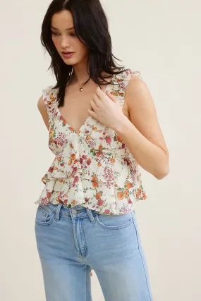 Cream Floral Blouse