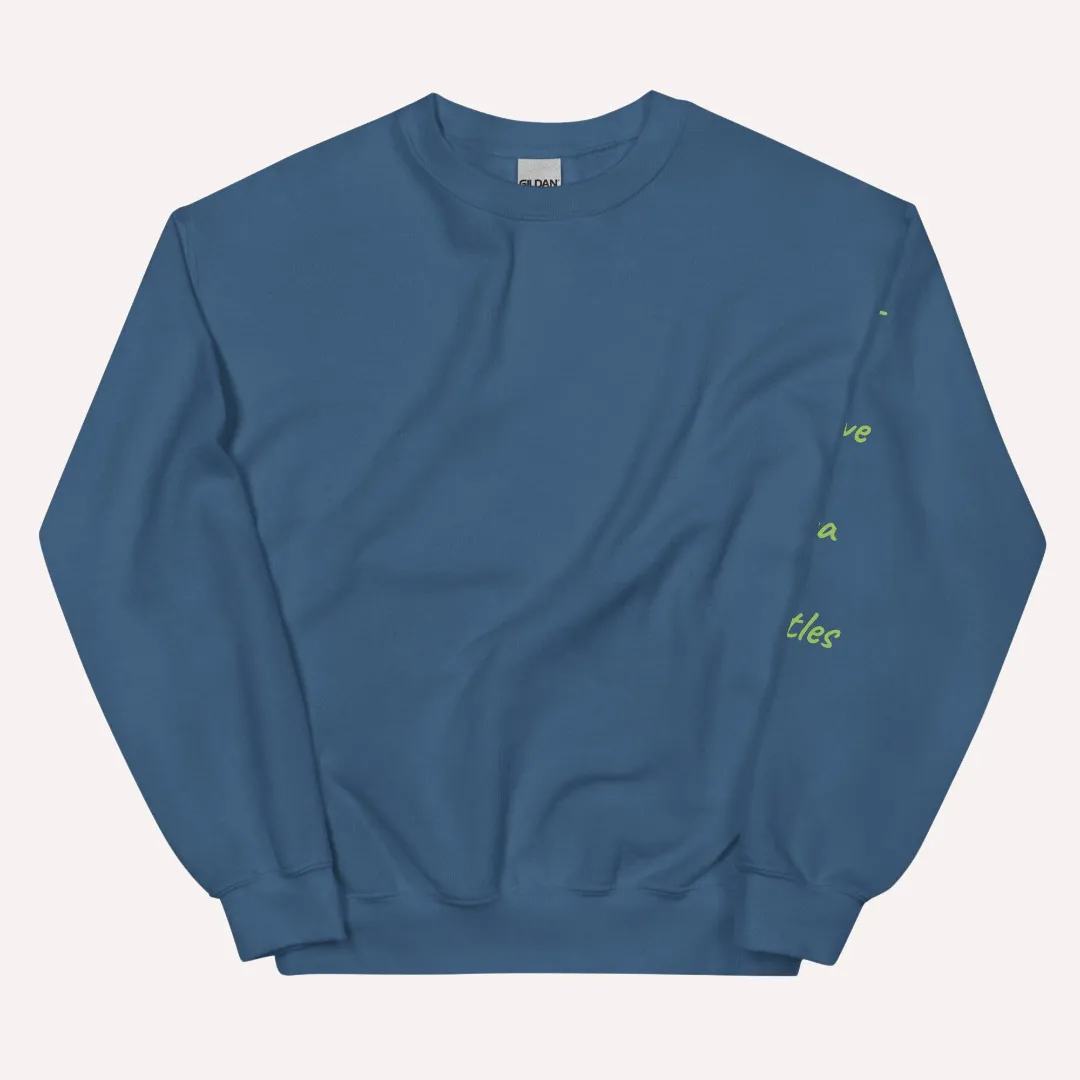 Crewneck I Love Sea Turtles on sleeve, unisex