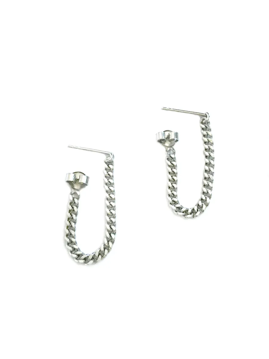 Curb Chain Loop Post Earrings