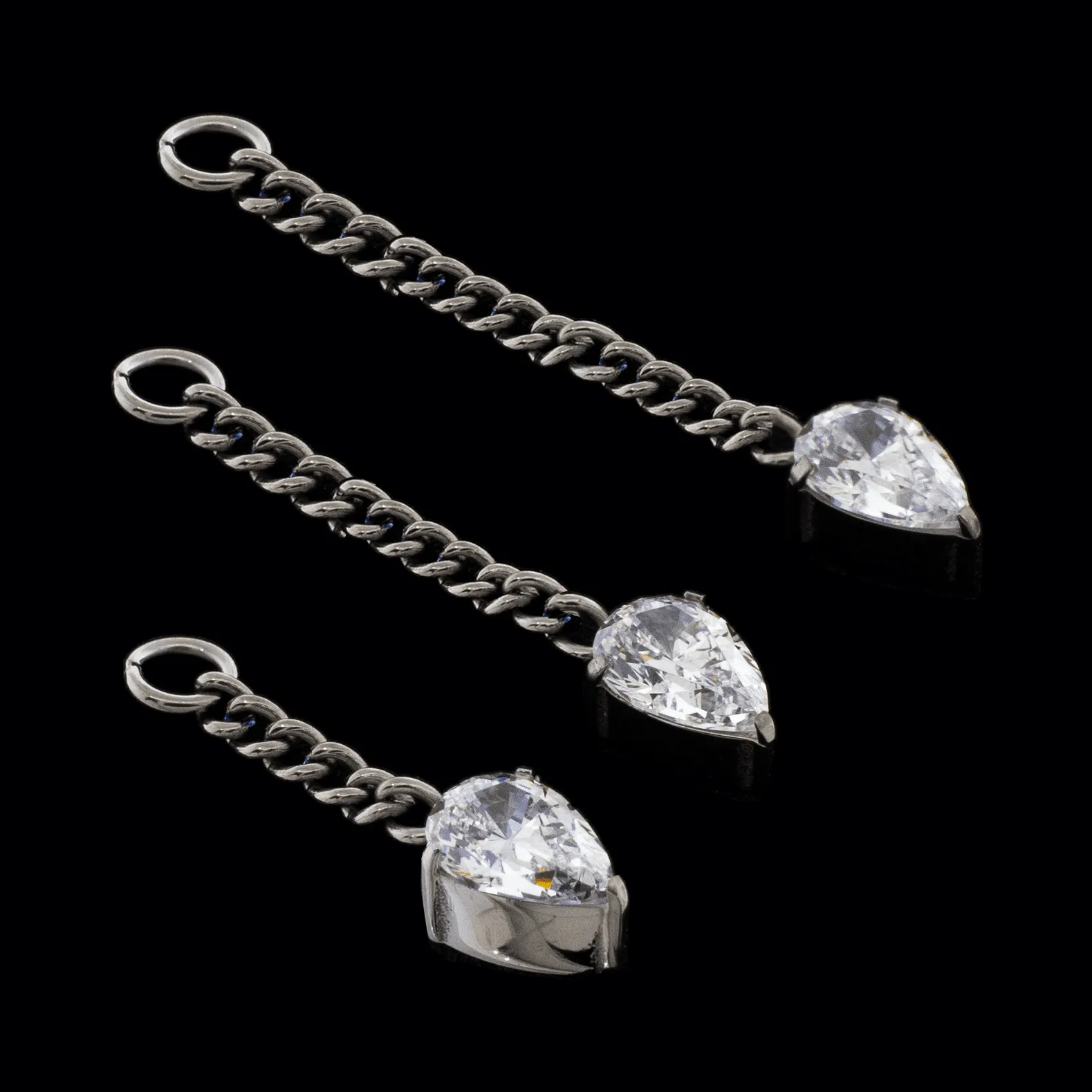 Curb Chain With Jump Ring & 6.4mm Teardrop Dangle