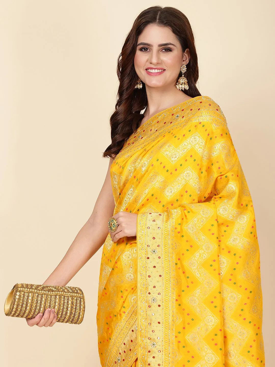 Cutdana Embroidery Dola Handloom Saree