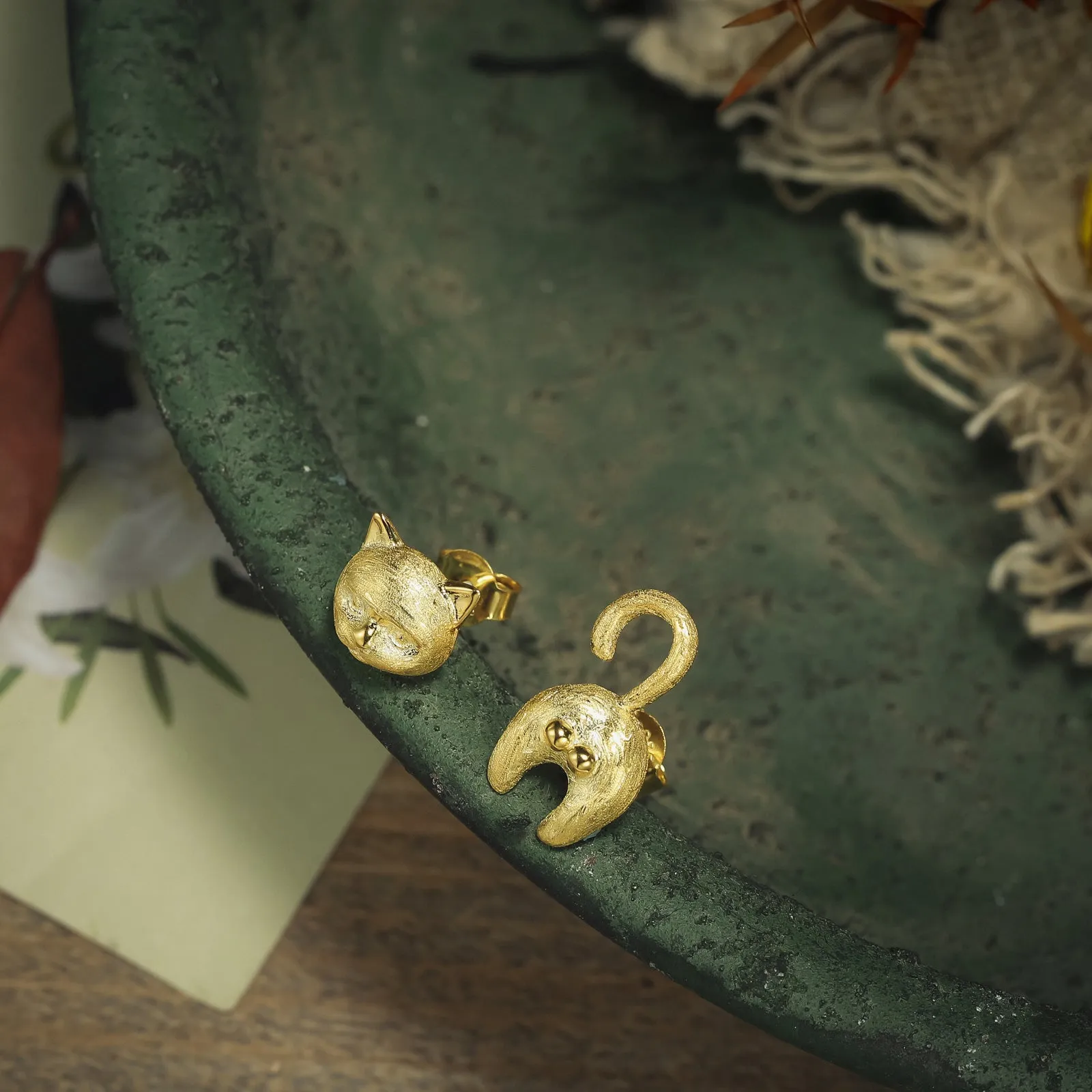 Cute Cat Bottom Earrings