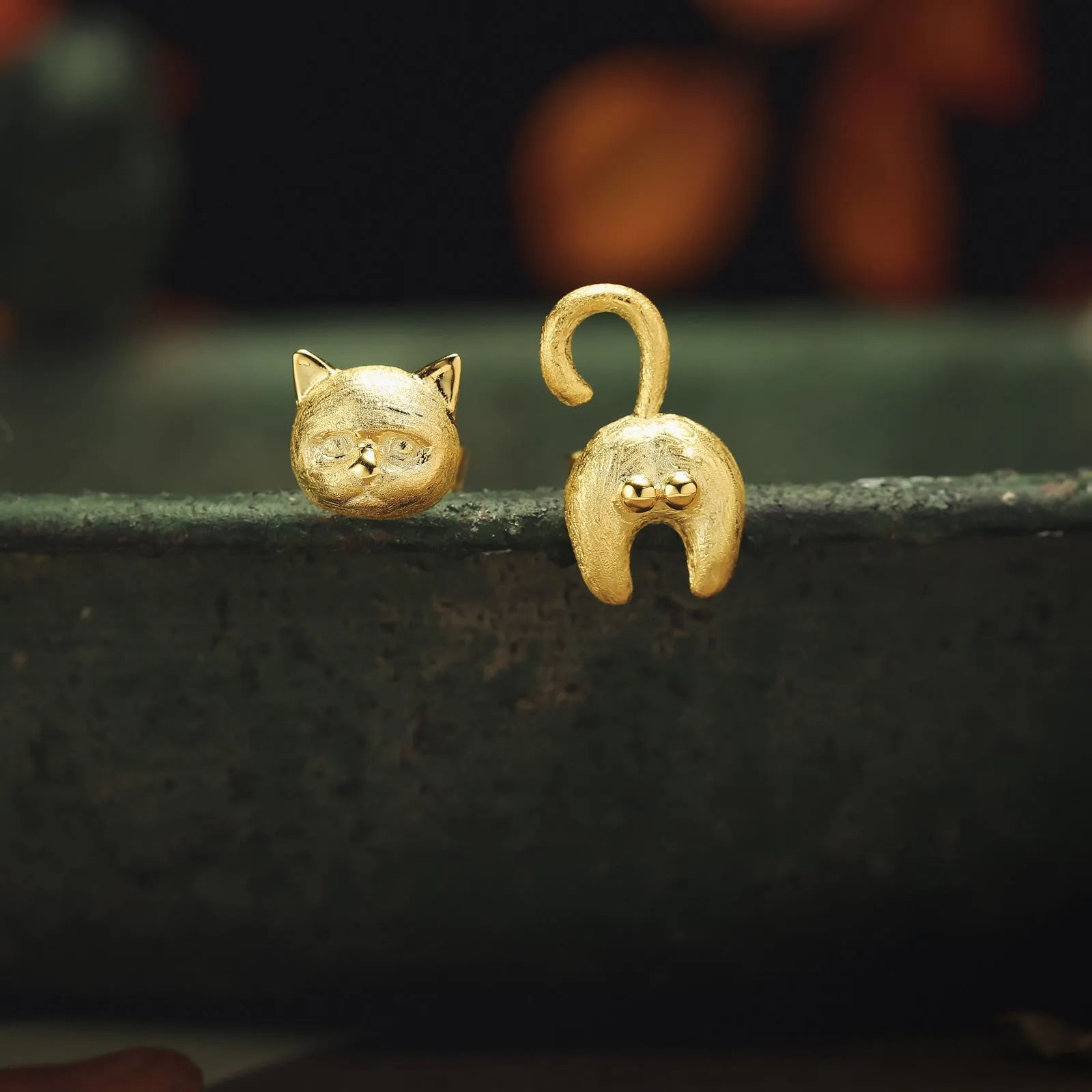 Cute Cat Bottom Earrings