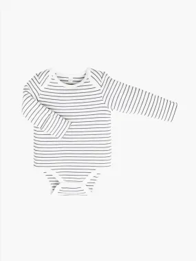 Dark Grey Stripe Long Sleeve Bodysuit