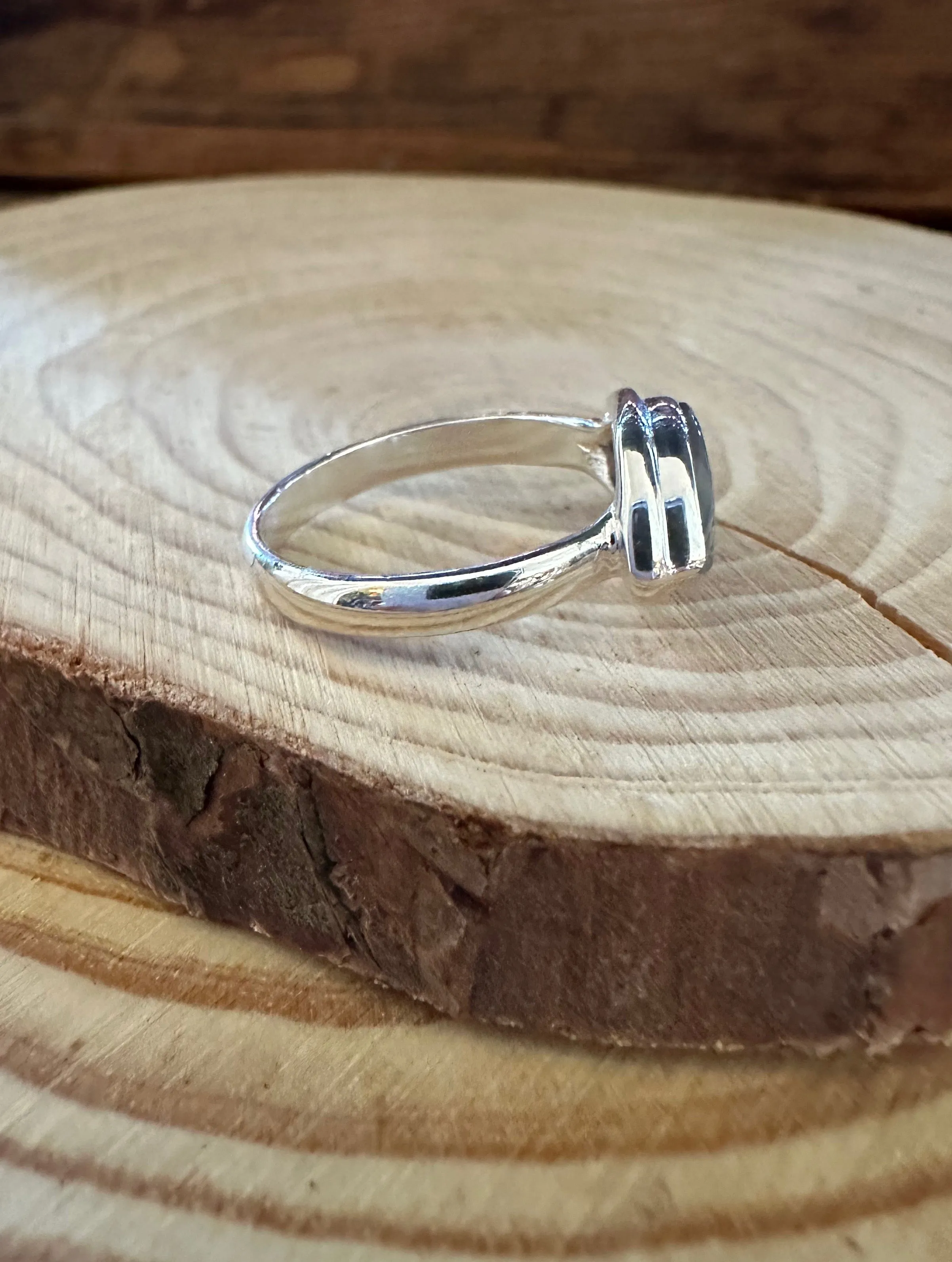 DENDRITIC AGATE and Silver Ring Size 7