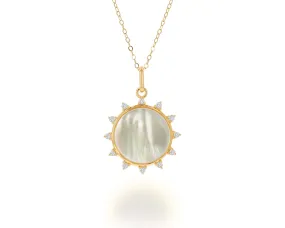 Diamond And White Mother Of Pearl Sun Charm