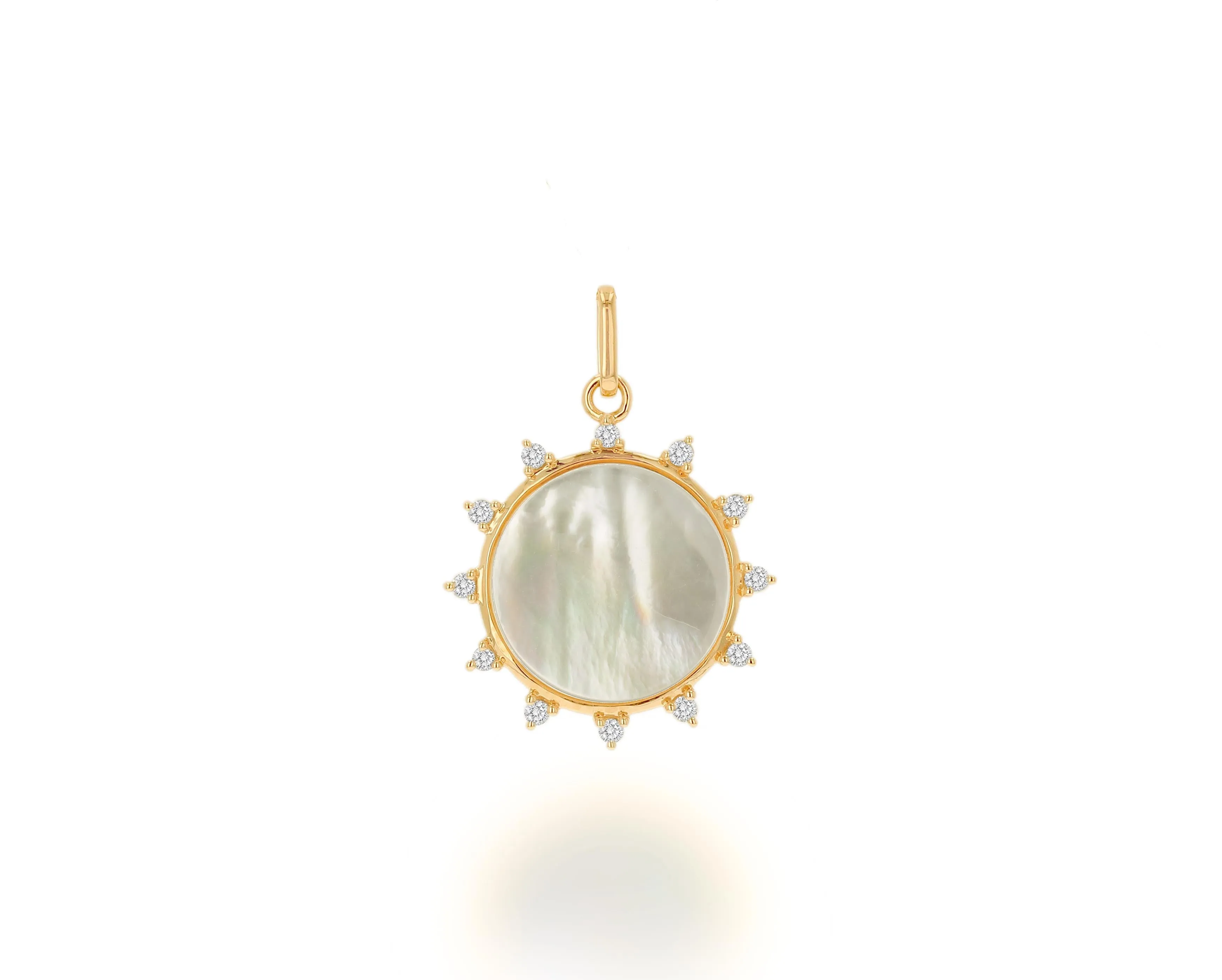 Diamond And White Mother Of Pearl Sun Charm