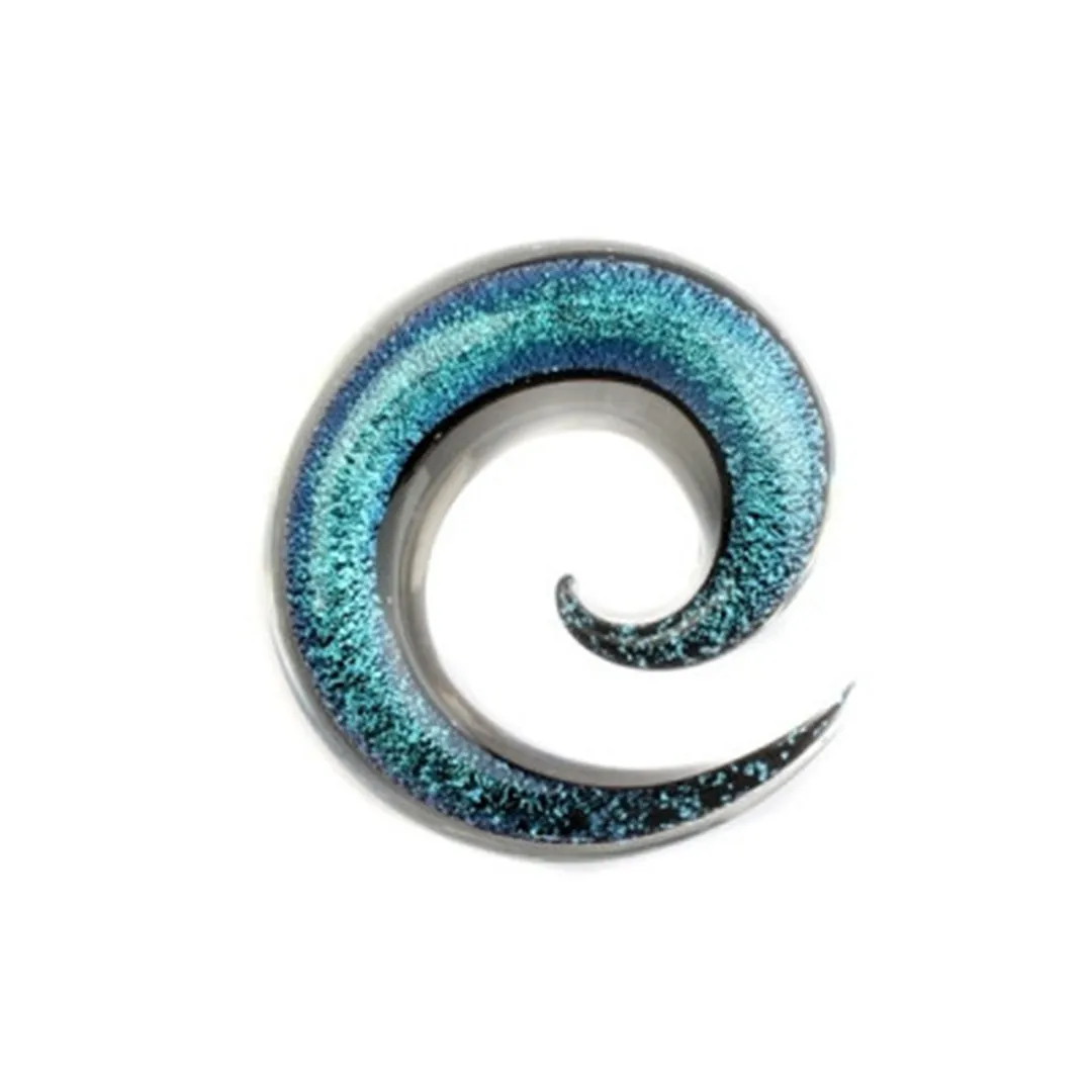 Dichro Glass Simple Spiral - Aqua