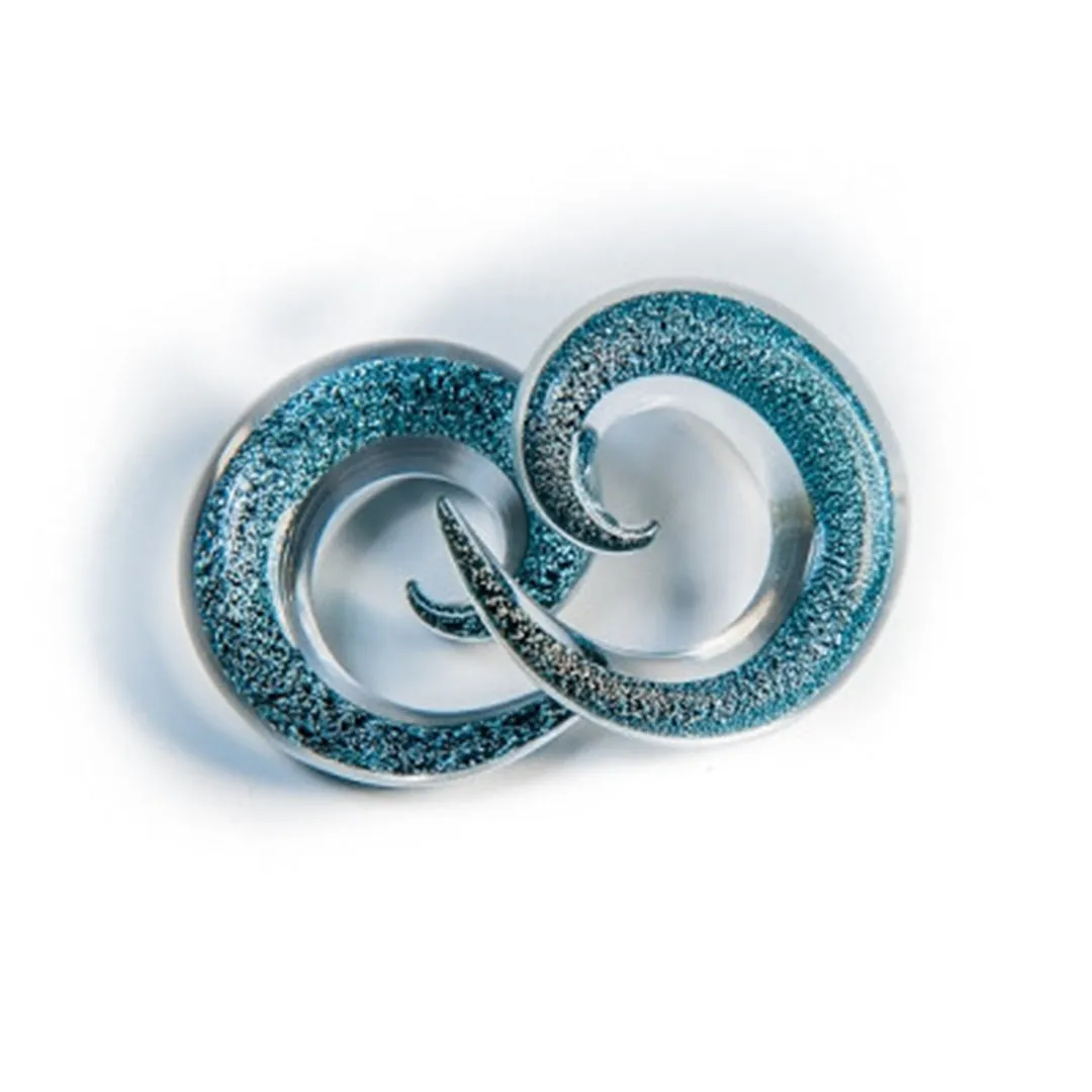 Dichro Glass Simple Spiral - Aqua