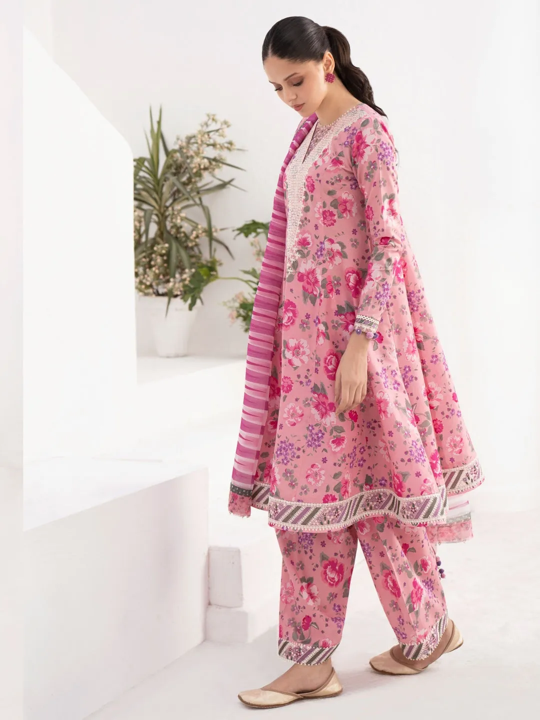 Digital Printed Embroidered Lawn