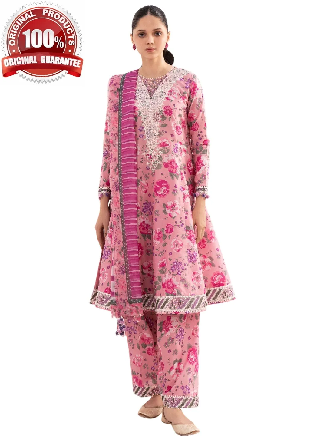 Digital Printed Embroidered Lawn