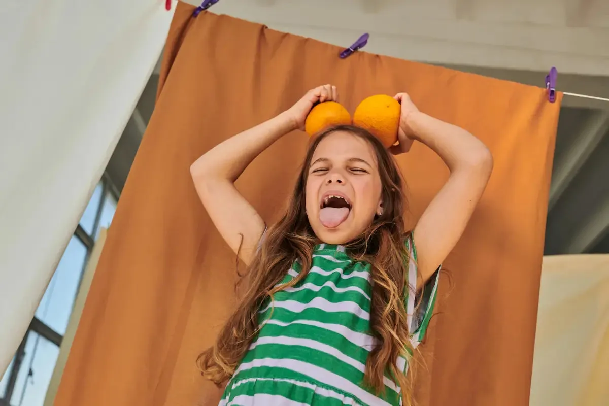 Don't Grow Up Organic Striped Dress with Ruffle Sleeves