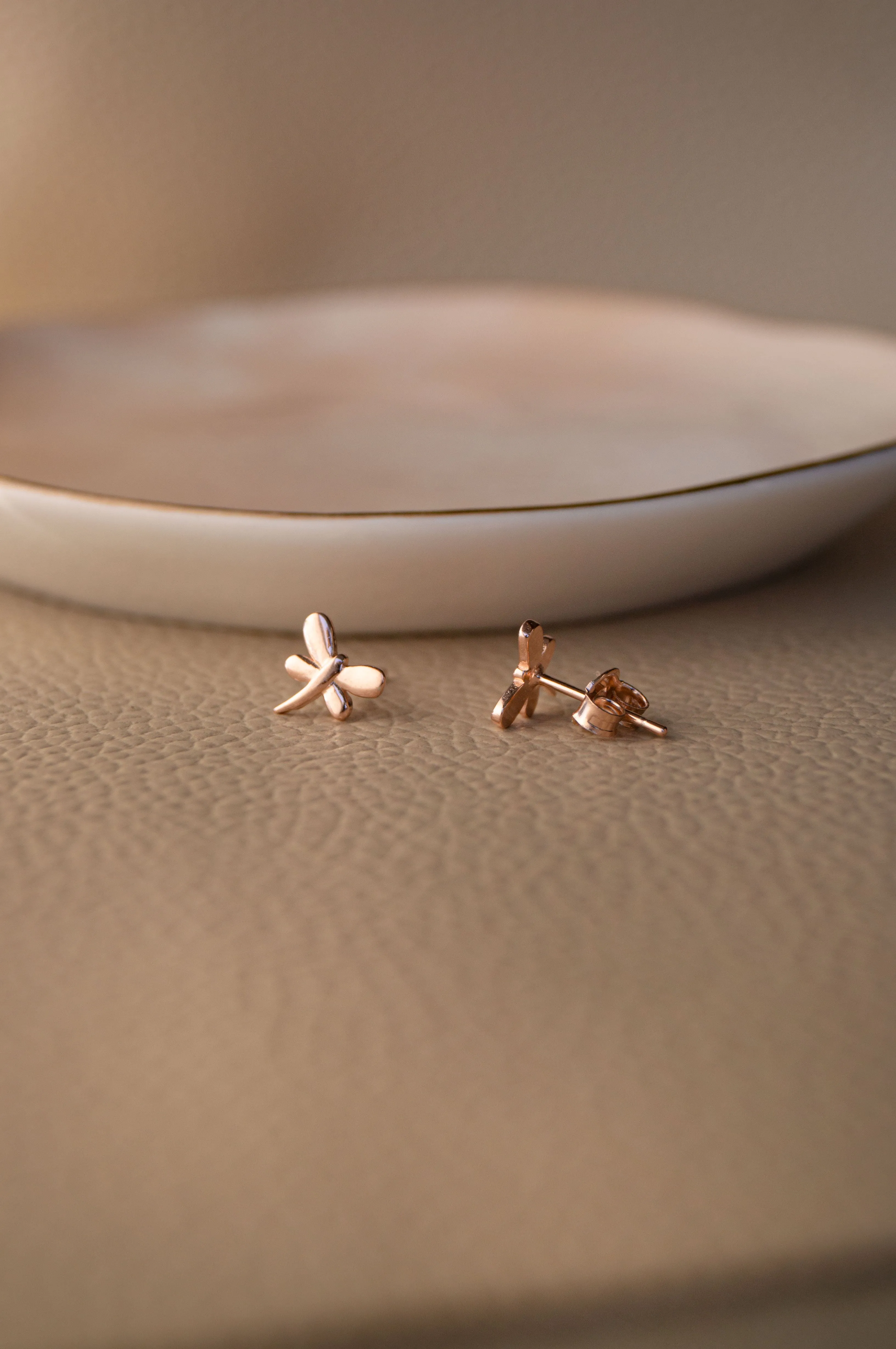 Dragon Fly Sterling Silver Mini Stud Earrings