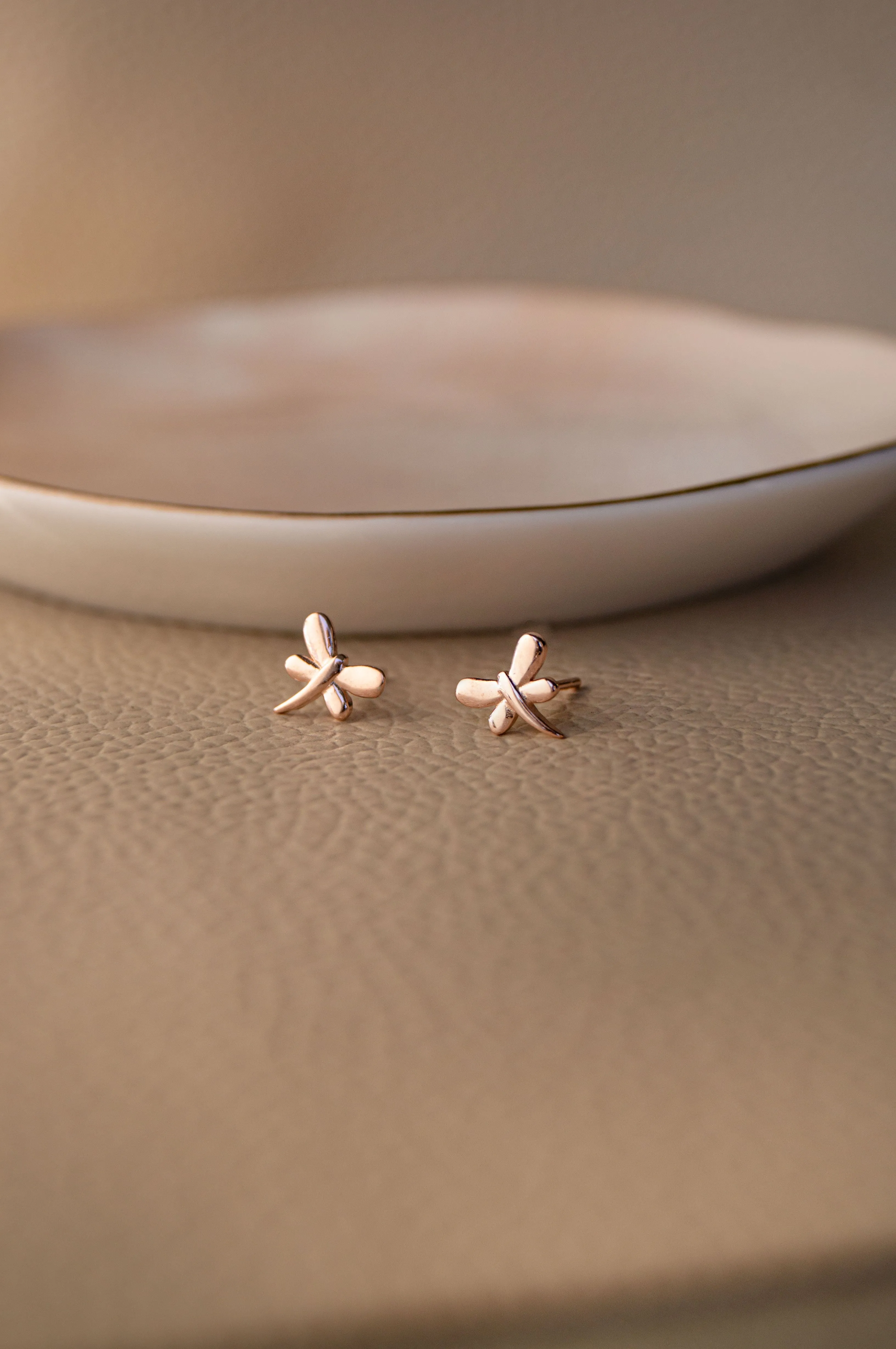 Dragon Fly Sterling Silver Mini Stud Earrings