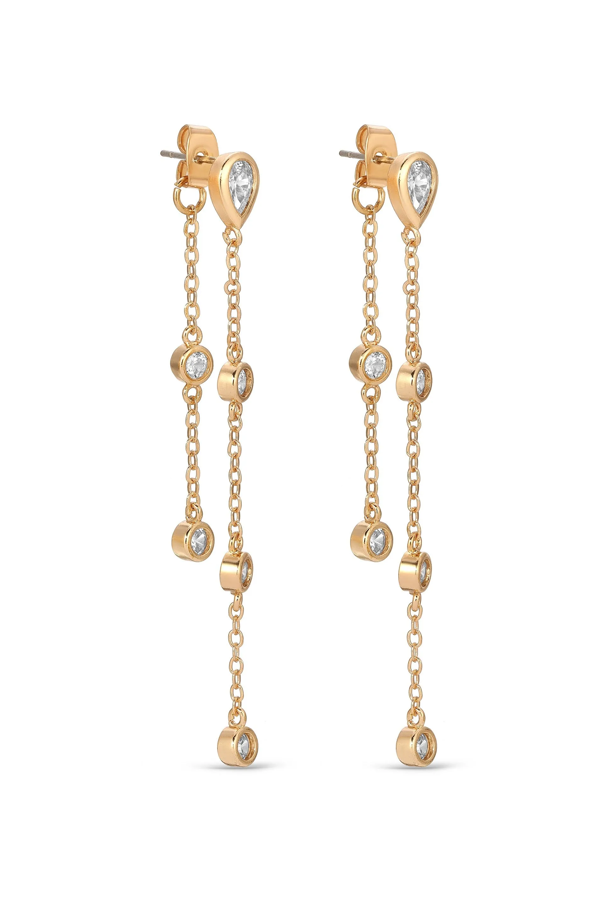 Dripping Chain 18k Gold Plated Dangle Earrings