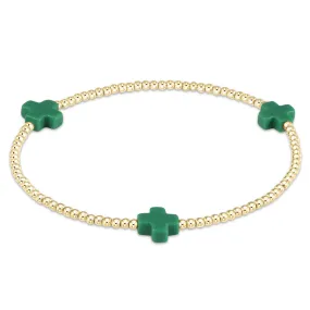 ENewton Emerald Signature Cross Gold Bracelet