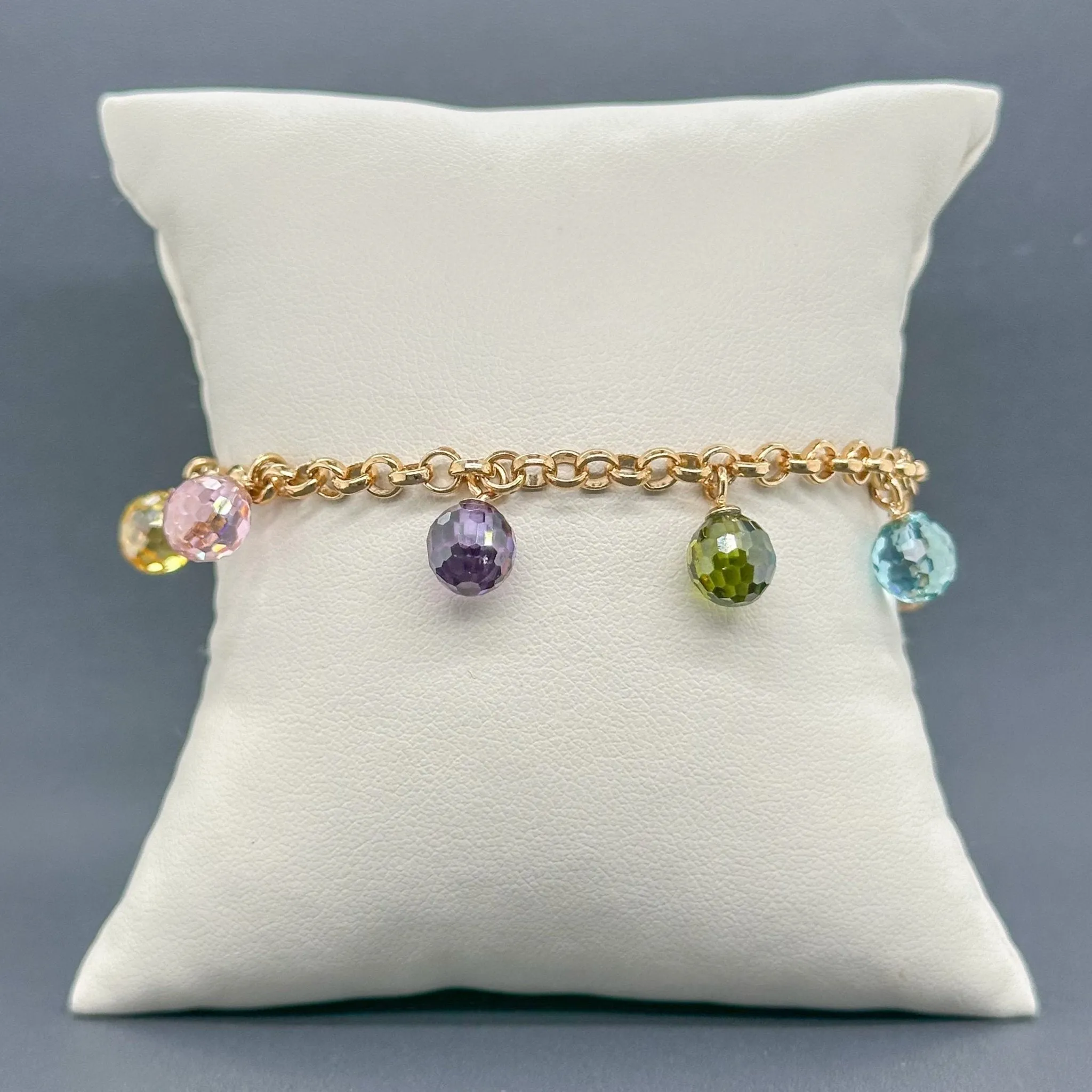 Estate SS YGP Multigemstone Briolette Bracelet