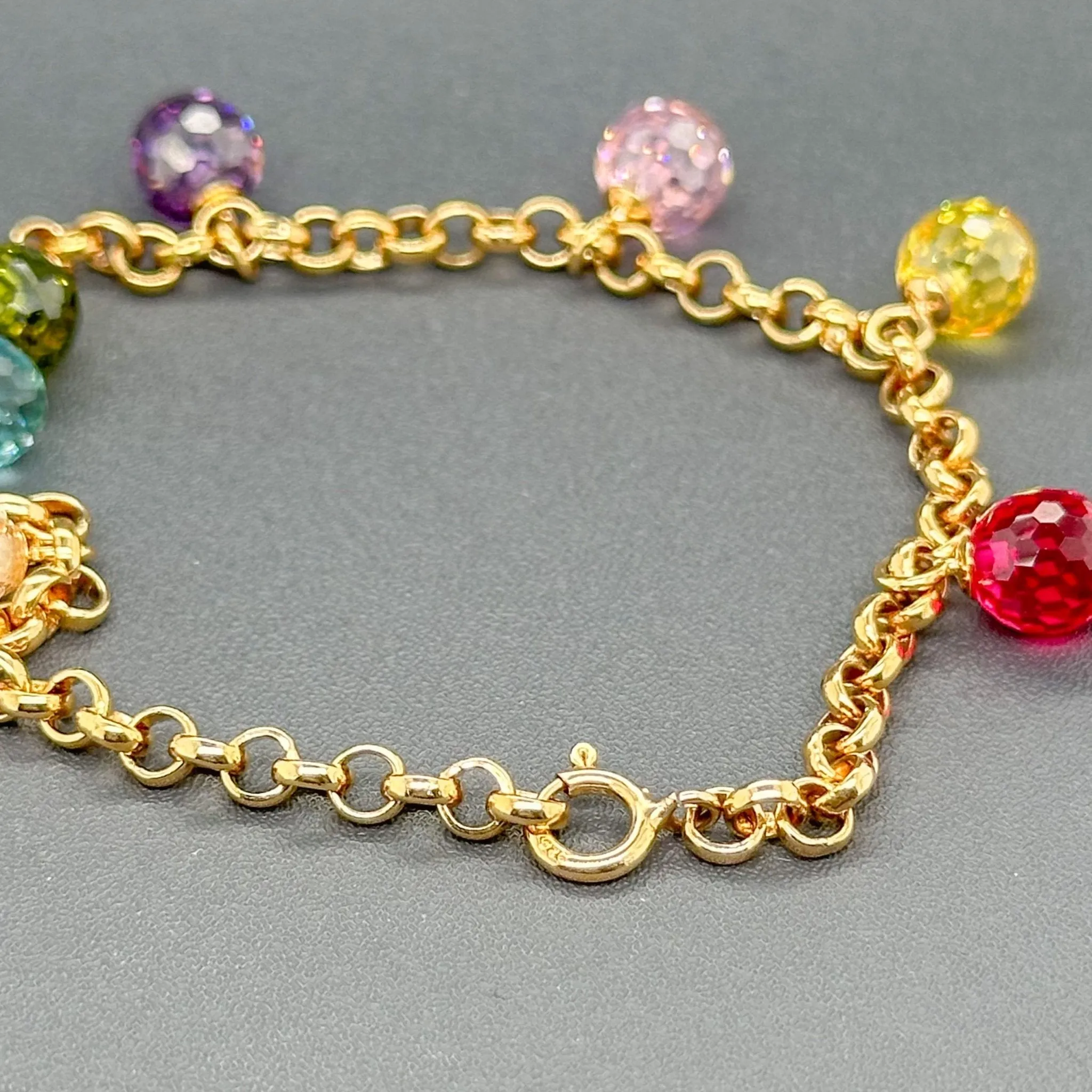 Estate SS YGP Multigemstone Briolette Bracelet