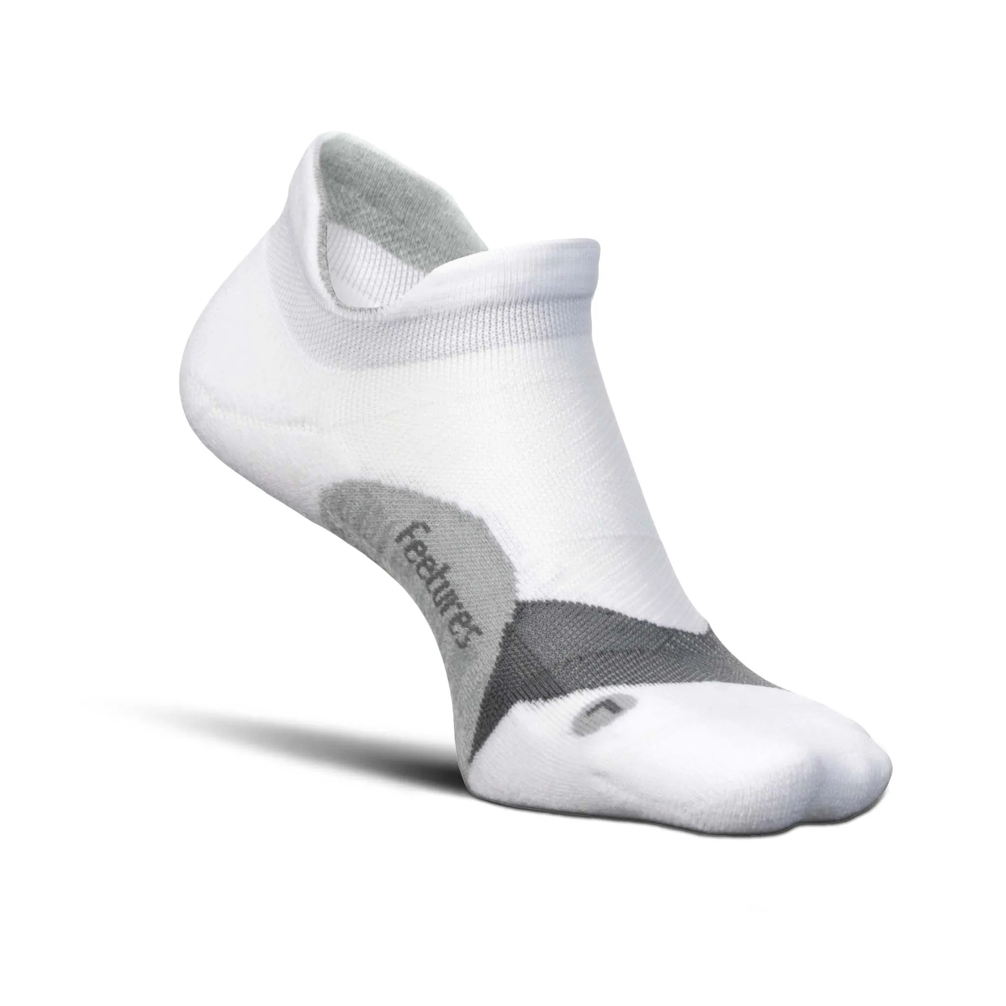 Feetures | Unisex Elite Light Cushion No Show Tab - White